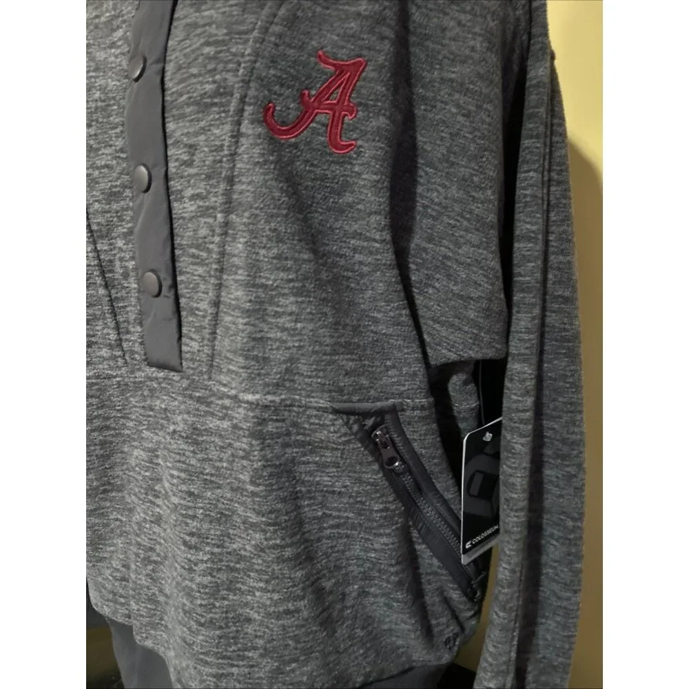NEW Alabama Crimson Tide 1/2 Snap Fleece Pullover Jacket Women's Colosseum M - Picture 4 of 11
